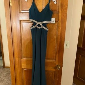Hunter Green Prom Dress